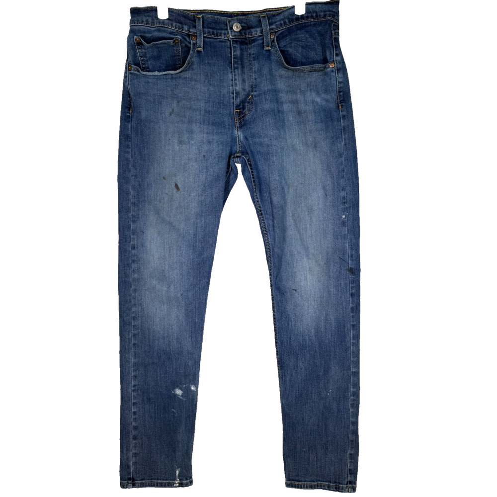 Levi's 502 Men Jeans 32X32 Blue Denim 5-Pockets Mid-Rise Taper Fit Zip Fly